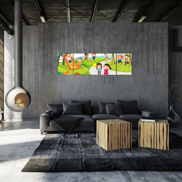 Obraz dziecięcych zabaw w piaskownicy (170x50 cm)