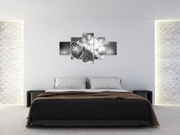 Obraz - Szczegół motyla zapylającego kwiat (125x70 cm)