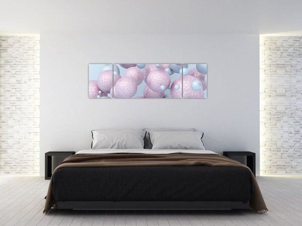 Malarstwo abstrakcyjne - Pastelowe kule (170x50 cm)