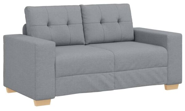 Sofa dwuosobowa, jasnoszara, 160x77x82 cm, tkanina