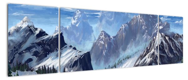 Obraz - Malowane góry (170x50 cm)