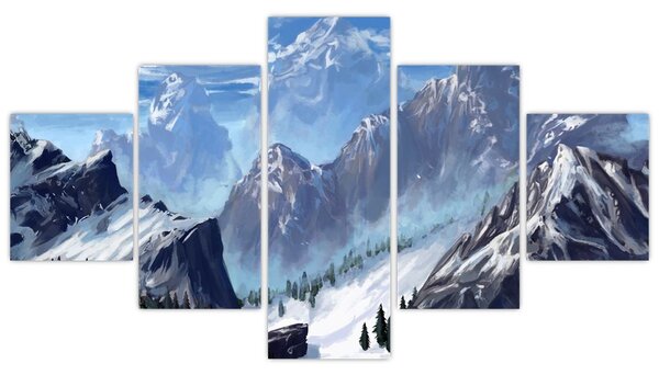 Obraz - Malowane góry (125x70 cm)
