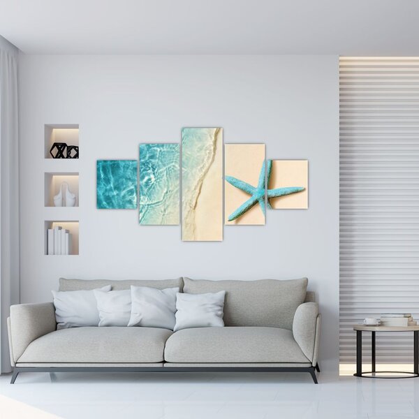 Obraz - Rozgwiazda na plaży (125x70 cm)