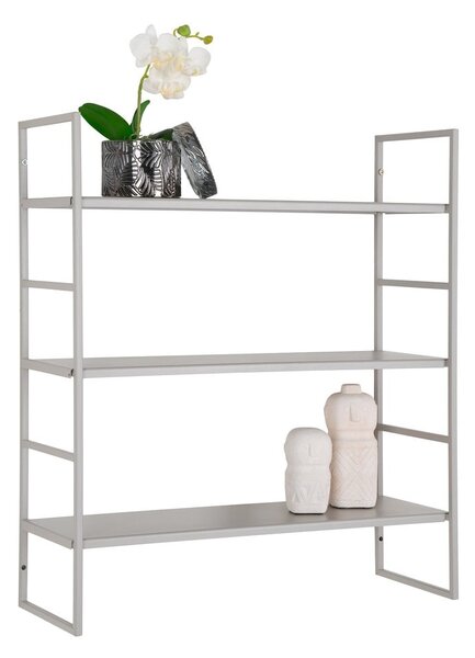 Jasnoszara wielopoziomowa metalowa półka 48 cm Beja – House Nordic