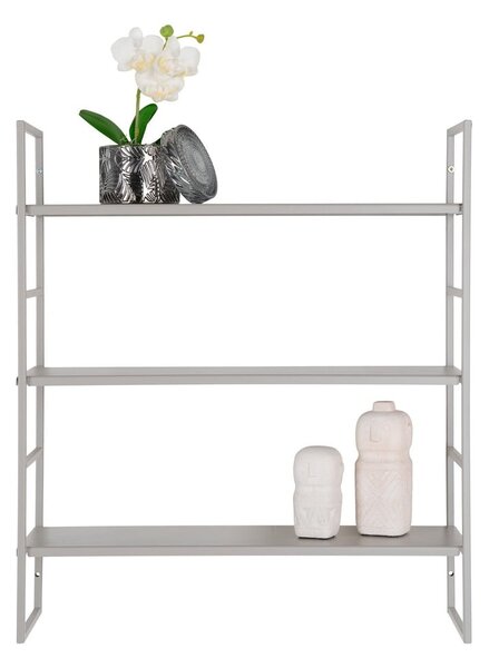 Jasnoszara wielopoziomowa metalowa półka 48 cm Beja – House Nordic