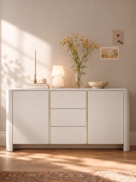Komoda Sorrenti 168 cm z szufladami - kaszmir / złoty