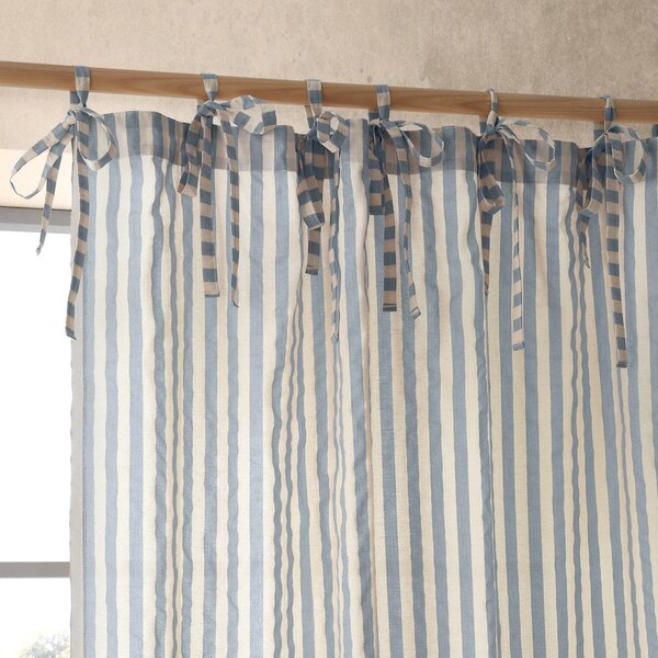 Niebieska firanka 140x183 cm Zanzibar Stripe – Pineapple Elephant