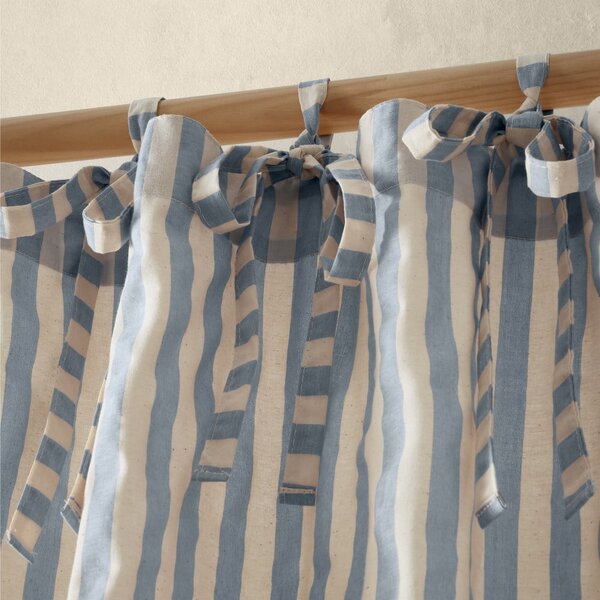Niebieska firanka 140x183 cm Zanzibar Stripe – Pineapple Elephant