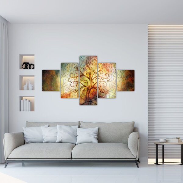 Abstrakcyjny obraz drzewa (125x70 cm)