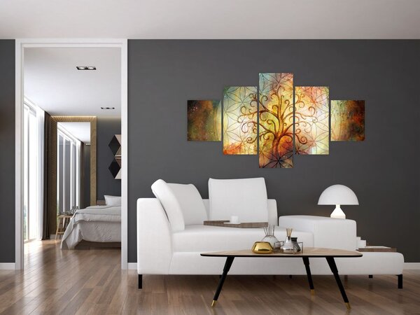 Abstrakcyjny obraz drzewa (125x70 cm)