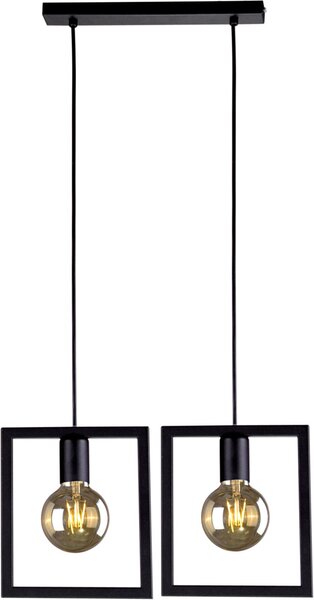 Podwójna, minimalistyczna, czarna lampa wisząca K-4032 z serii LAVAYA