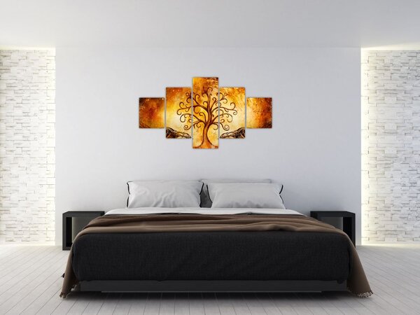 Naturalny abstrakcyjny obraz drzewa (125x70 cm)