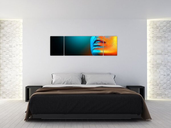 Obraz - Błyszcząca twarz (170x50 cm)
