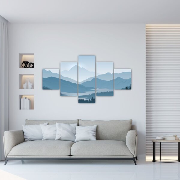Obraz - Góry oczami grafika (125x70 cm)