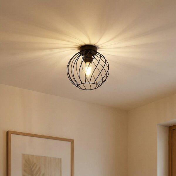 Lampa sufitowa Danika Lindby, możliwość ściemniania, czarny, salon / jadalnia, metal, nowoczesny