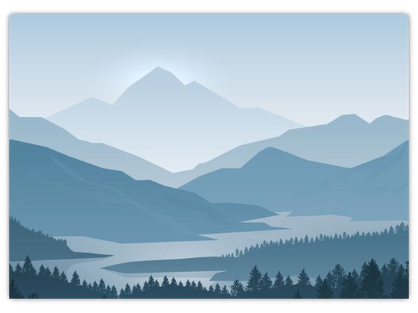 Obraz - Góry oczami grafika (70x50 cm)