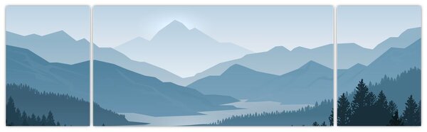 Obraz - Góry oczami grafika (170x50 cm)
