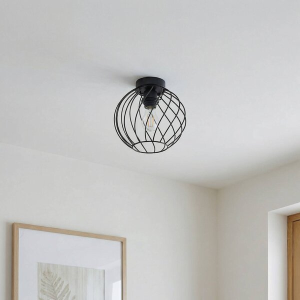 Lampa sufitowa Danika Lindby, możliwość ściemniania, czarny, salon / jadalnia, metal, nowoczesny