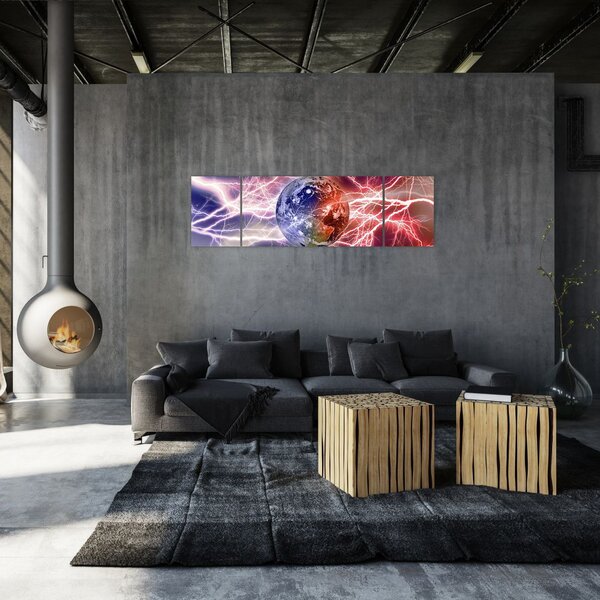 Obraz - Kula ziemska pod prądem (170x50 cm)