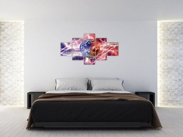 Obraz - Kula ziemska pod prądem (125x70 cm)