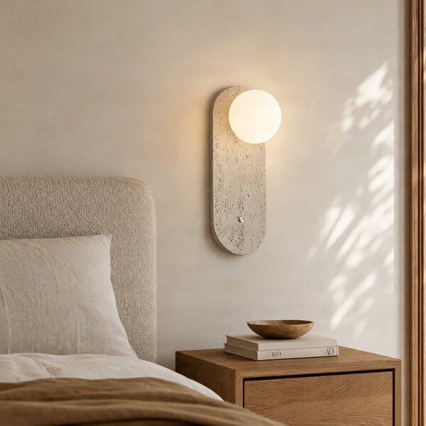 Lampa Ścienna Lindby, Lumille, beżowy, salon, szkło, nowoczesny