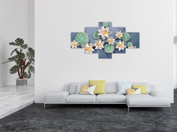 Obraz lilii wodnych (125x70 cm)