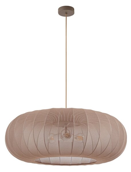Lampa Wisząca Lindby, Helin, ściemnialny, brąz rdzawy, salon, tkanina | tekstylia, skandynawski