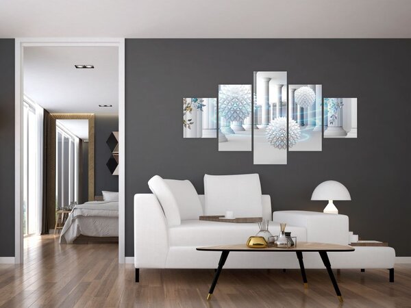 Abstrakcyjny obraz w stylu antycznym (125x70 cm)