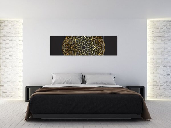 Obraz złotej abstrakcji (170x50 cm)