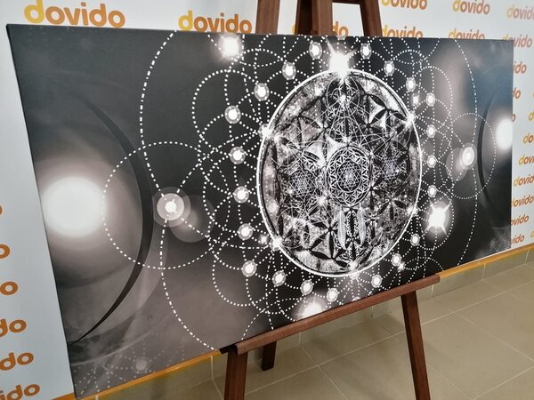 Obraz czarująca Mandala w wersji czarno-białej