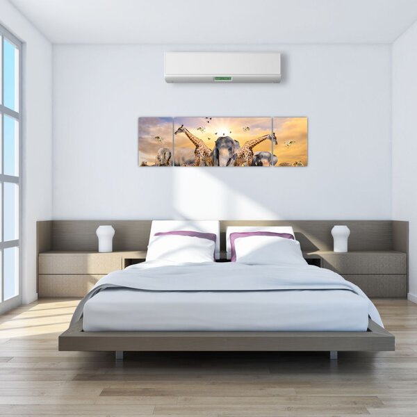 Obraz - Afrykańskie zwierzęta (170x50 cm)