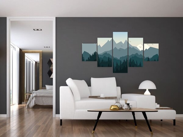 Obraz - Góry oczami grafika (125x70 cm)