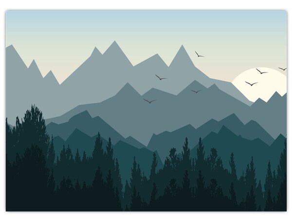 Obraz - Góry oczami grafika (70x50 cm)