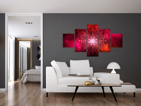 Obraz czerwonej abstrakcji (125x70 cm)