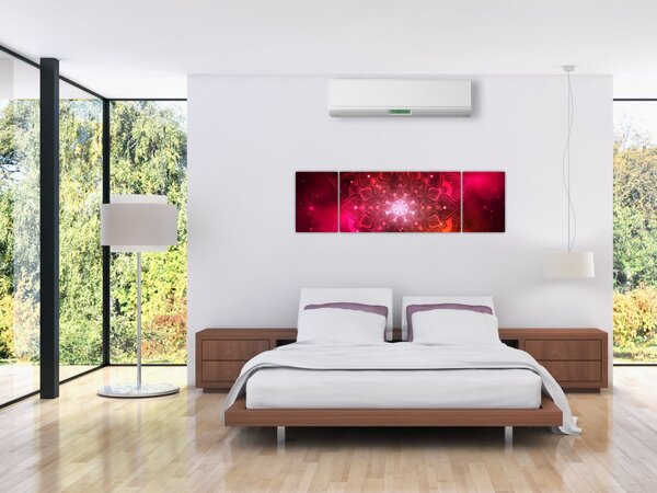 Obraz czerwonej abstrakcji (170x50 cm)