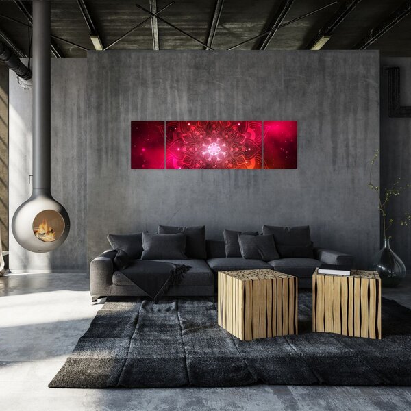 Obraz czerwonej abstrakcji (170x50 cm)