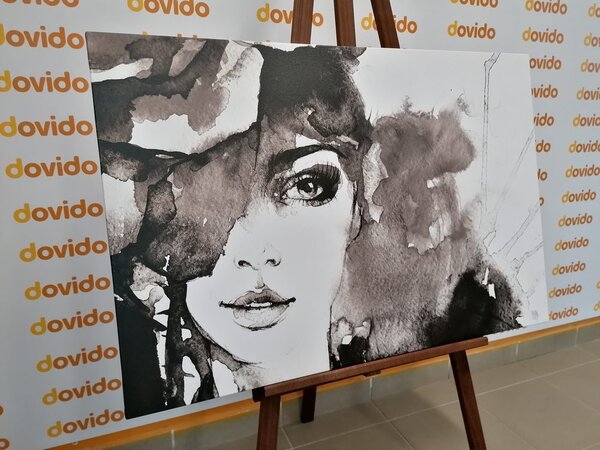 Obraz czarno-biały portret kobiety