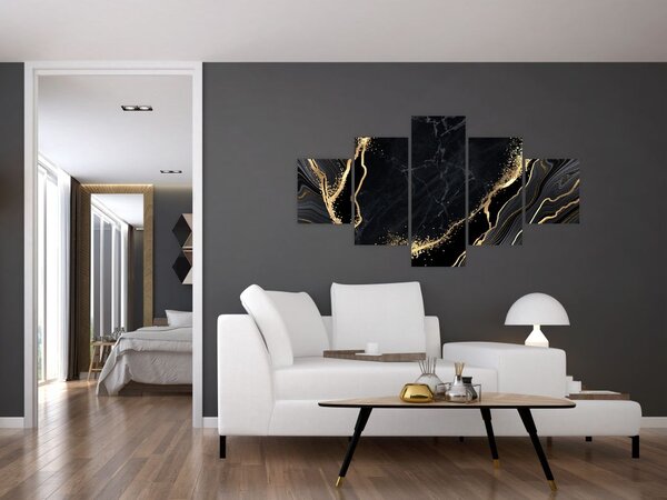 Obraz złotej abstrakcji (125x70 cm)