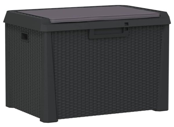 Skrzynia ogrodowa z poduszką na siedzisku, antracyt, 125 l, pp