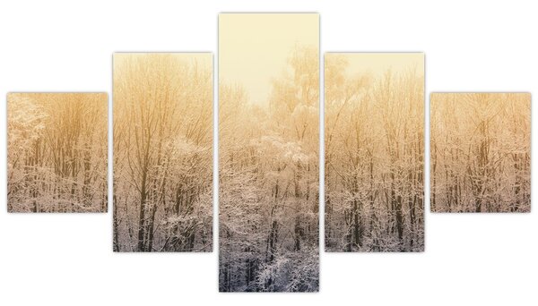 Obraz mroźnego lasu (125x70 cm)