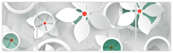 Obraz kwiatowej abstrakcji (170x50 cm)