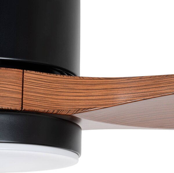 Wentylator sufitowy LED Lucande Brinia, średnica 132 cm, drewno, CCT Brinia, ciemne drewno, salon / jadalnia, drewno, skandynawski