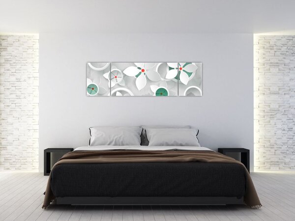 Obraz kwiatowej abstrakcji (170x50 cm)