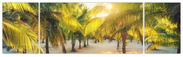 Obraz - Kobieta w palmach (170x50 cm)