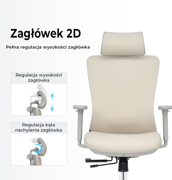 Fotel biurowy ergonomiczny ANGEL GelatO Szary