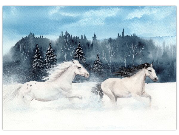 Obraz malowanych koni (70x50 cm)