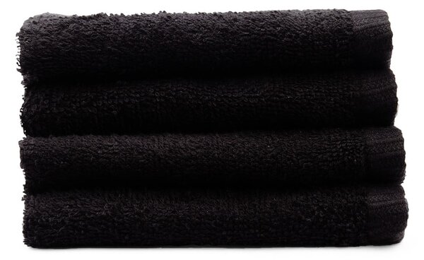 Czarne bawełniane ręczniki szybkoschnące/frotte zestaw 4 szt. 30x30 cm Quick Dry – Catherine Lansfield