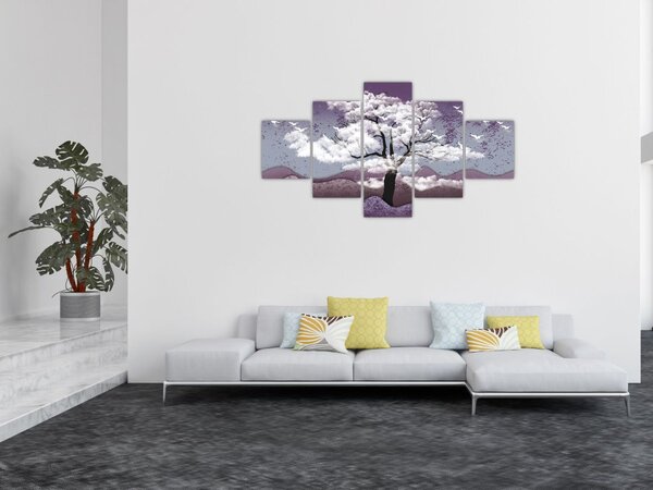 Obraz - Drzewo w chmurach (125x70 cm)