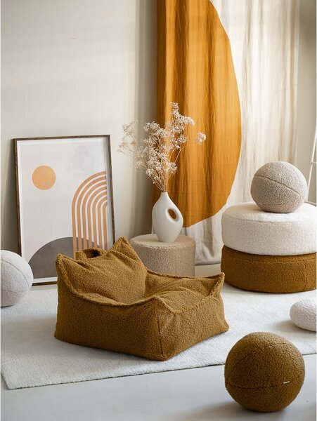 Brązowy dziecięcy worek do siedzenia z materiału bouclé Chair – Wigiwama