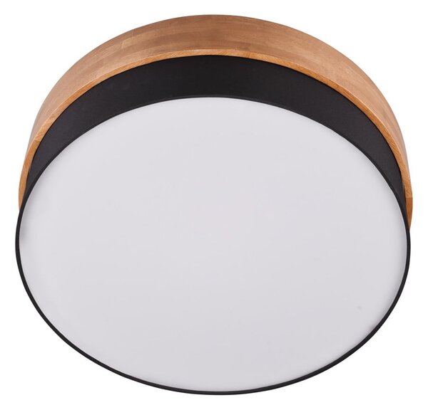 Czarno-naturalna lampa sufitowa z tekstylnym kloszem Seasons – Trio
